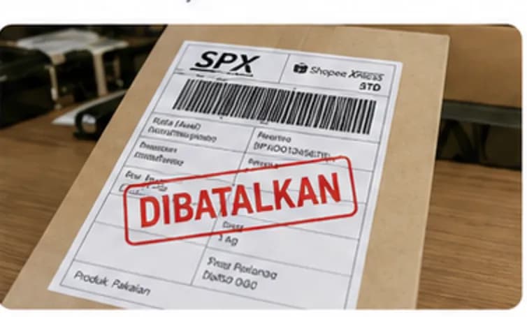 Resi dengan stempel DIBATALKAN